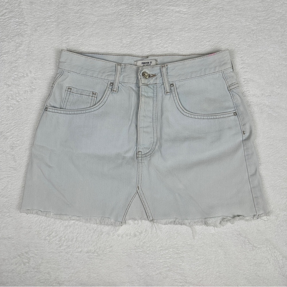 Forever 21 Light Wash Blue Denim Skirt